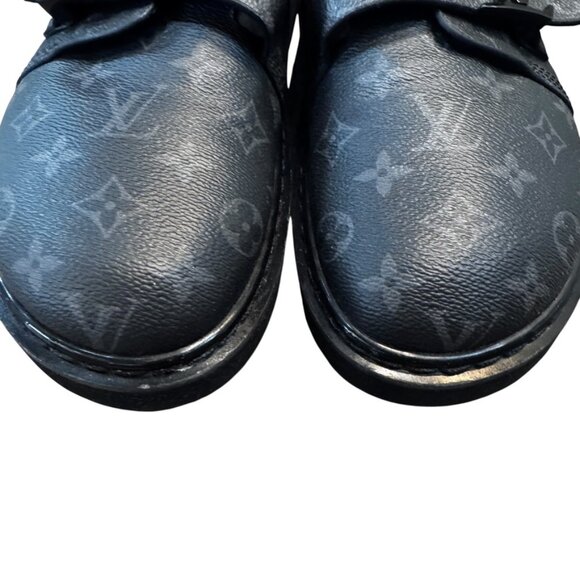 LOUIS VUITTON Men Easy Mule slip-on style shoe in black and grey Size USA 10 EUC - Picture 3 of 10
